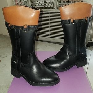 Toddler Girls Clarks Leather Riding Boots Sz 8 1/2